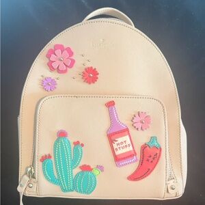 Kate Spade Cream Backpack with Colorful Accents